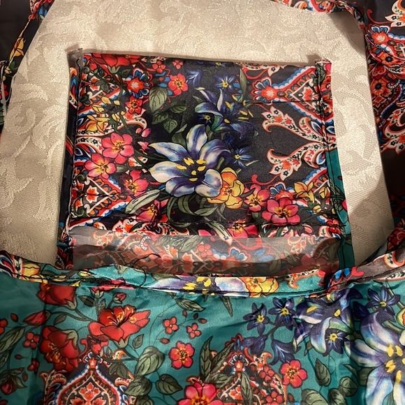 Johnny Was Fold Up Nylon Tote Bag *NWT* - Picture 4 of 6